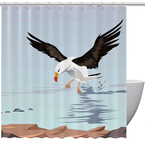 Rideau de douche albatros imperméable et anti-éclaboussures - 2