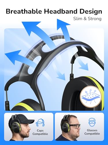 Image of Dr.meter Noise Reduction Ear Muffs, SNR34dB Ear Protection Noise Cancelling Headphones for Kids Autism Sensory, Adults Hearing Protection Earmuffs for Shooting Gun Range, Mowing, Monster Jam