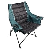 Kijaro Quilted Club Adult Camping Chair Features Comfortable Quilted Polyester Fabric and Built-in Internal Storage Pockets