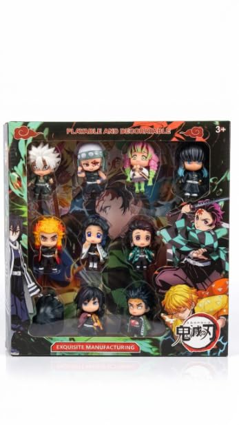 Image of Anime Style Mini Action Figure Set of 10 | Chibi Collectible PVC Figures | Desktop Decoration Toy for Kids & Collectors (Naruto)