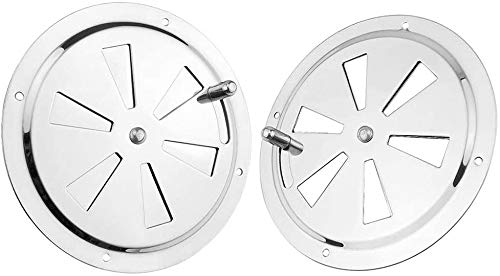 Surmeny Marine 2 Pack Of 4 Inch Cabin Ventilation Plate Vent Butterfly Air Vent Gill Plate With Side Knob 316 Stainless Steel For Marine Boats Accessories - Round #TOP1