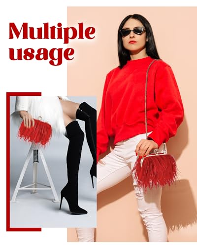 Image of Tessco for you Ostrich Feather Purse for Women