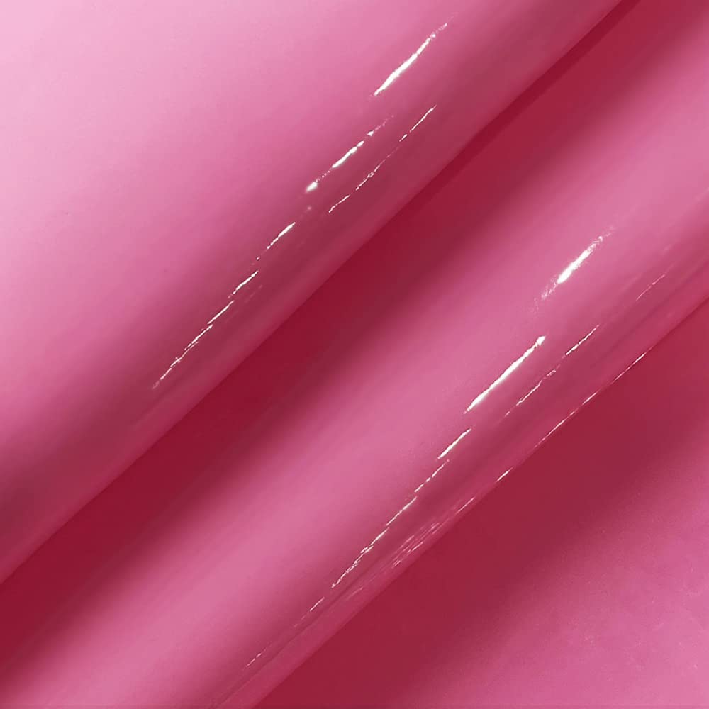 30x135cm Glossy Faux Leather Roll, Shiny Mirrored Synthetic Crafts Fabric for Hair Bows Clips Making (Pink) - Image 3
