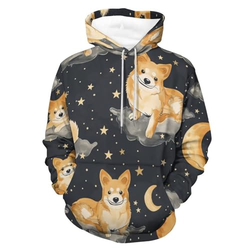Chien étoiles lune sweat pour vos soirées fraîches en plein air