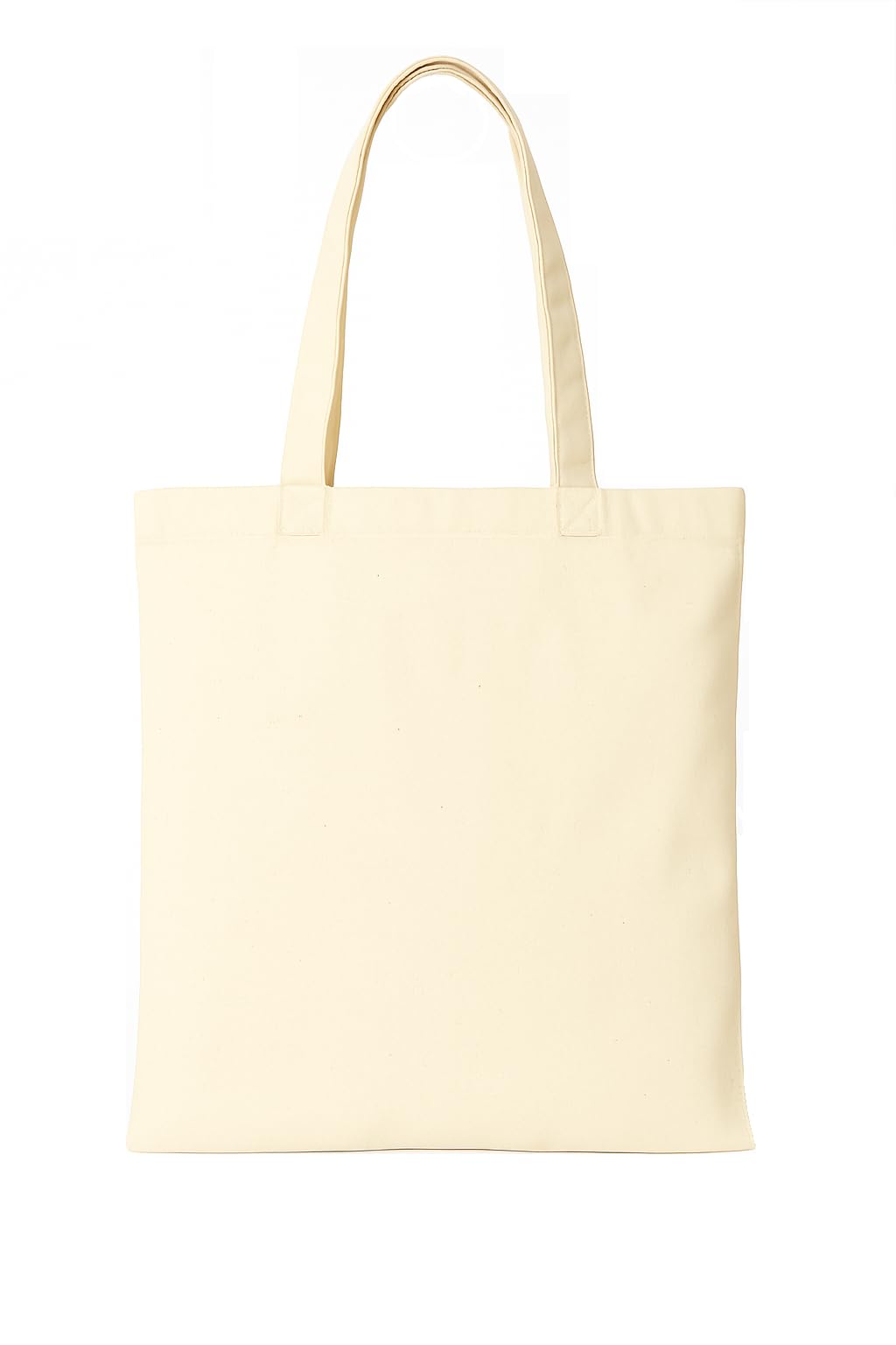 10 Pack Premium Natural Cotton Bags with Long Handle; Reusable Tote Bags; Ideal for Shopping; Can be Screen Printed, Designed and Customized; Machine Washable (Pack of 10- Size: 38 cm x 42 cm)
