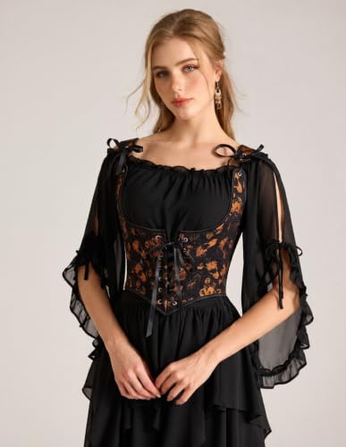 Image of Scarlet Darkness Corset Tops for Women Renaissance Underbust Corset Boned Lace Up Corsets