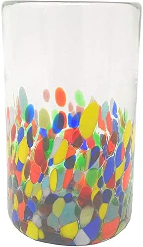 Set de 6 Vasos Mexicanos Soplados a Mano Diseño Confetti 14 Oz miniatura 4