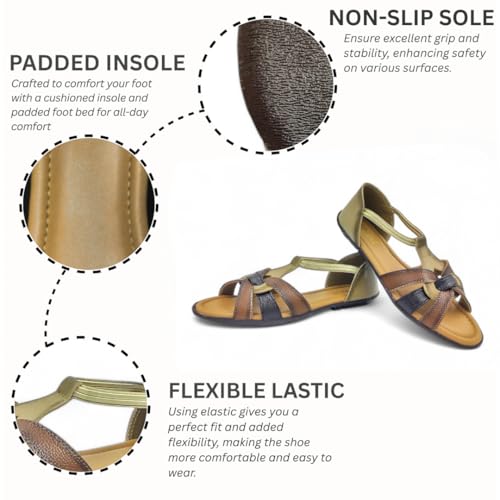 Image of Woman's Flat Comfortable Sandal | Doctor Insole Soft & Comfortable | Best For All Seasons | True Anti-Skid TPR Sole | Fashionable & Trendy (W-14)