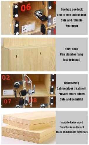 Freestanding Wood Cell Phone Storage Cabinet, 30-Slot Organizer with Clear Acrylic Doors, Wall-Mounted Locker Box for Office & Classroom Use