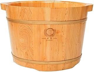 Balde de banho para pés de madeira Barril de lavagem de pés, banho de pés, banheira de pés de madeira, barril de banho de pés doméstico, balde de massagem para pés com 27 cm de altura, relaxamento