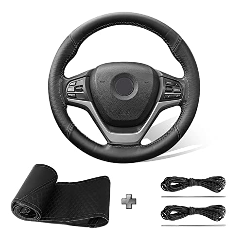 Lenkradbezug Aus PU Leder - Selbstnähendes Lenkradcover Schwarz/Gelb