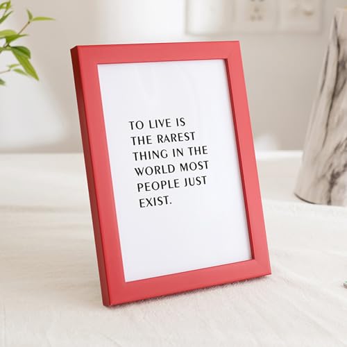Grewod A4 8.3x11.7 Picture Frame, Red, MDF, Rectangle, Vertical or Horizontal Photo Frame Wall Mount