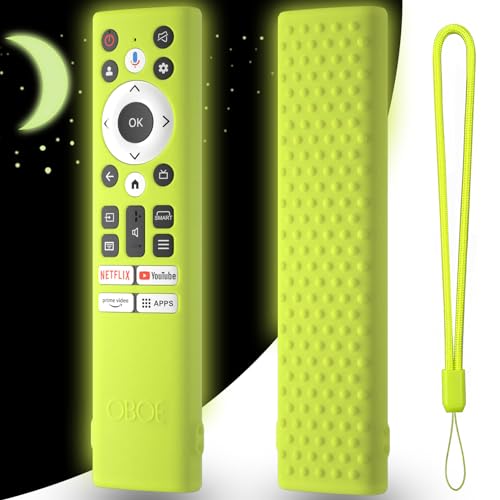 Image of Oboe Silicone TV Remote Cover Compatible with Acer Tv Remote Advanced I Series /V Series /H PRO Series Tv Remote Protective Case with Remote Loop (B-Glow in Dark Green) [Remote NOT Included]