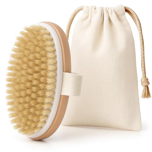 LAC FOR YOU Trockenbürste Körper aus Holz – Körperbürste Naturborsten für Dry Brush, Peeling & Cellulite - Massagebürste Fördert Lymphdrainage und Hauterneuerung LAC FOR YOU Trockenbürste Körper aus Holz – Körperbürste Naturborsten für Dry Brush, Peeling & Cellulite - Massagebürste Fördert Lymphdrainage und Hauterneuerung