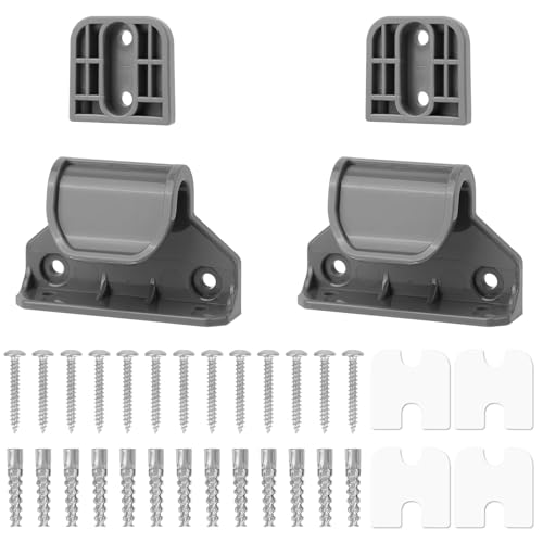 Retractable Baby Gate Replacement Parts Kit, Extension Hardware Set with 2 Latches 2 Brackets & Screws for Baby Gate Wall Mounting (Gray)