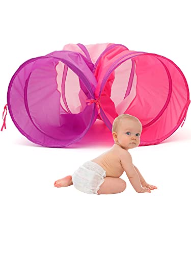 Krabbeltunnel Spieltunnel für Kinder,Bunter Pop-Up Kriechtunnel Zusammen...