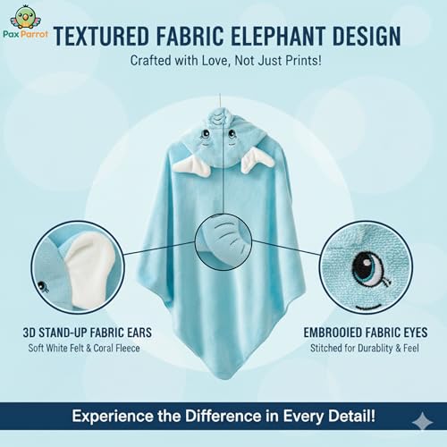 Image of Ultra-Soft Baby Hooded Towel - 100% Cotton Wrap Your Little one in Softness and Joy, Hypoallergenic & Super Absorbent Bath Wrap for Newborns & Toddlers | Cute Animal Design,(0-5Years)