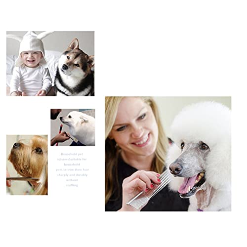 Geib Lot de 22 paires de ciseaux à effiler pour chien Main gauche,Ensemble De Ciseaux De Toilettage Pour Animaux,4 Pièces En Acier Inoxydable Avec Manche Doré pour Poils Courts et Longs