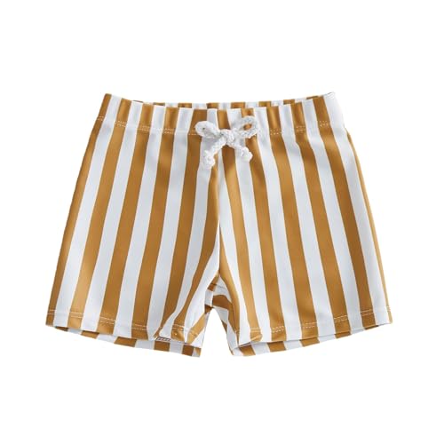 Boys Fashion Swim Trunks Kids Quick Dry Drawstring Bathing Suit Swim Shorts Surfing Board (Brown-b, 6-12 Months)