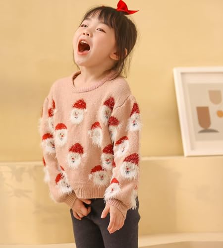 Family Matching Christmas Sweater Santa Claus Print Long Sleeve Knit Pullover Tops for Women/Men/Boys/Girls2