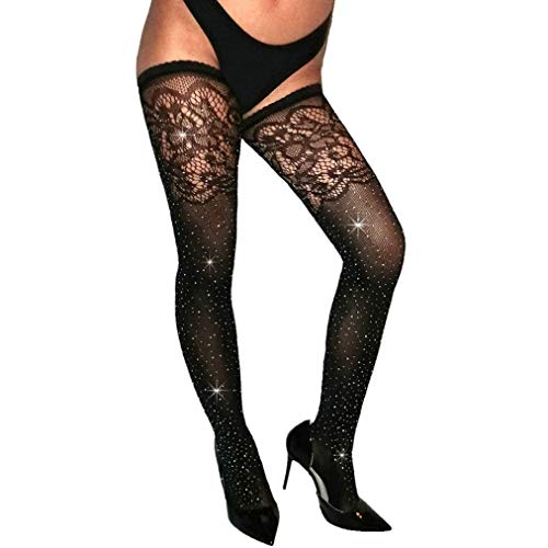 Women's Sparkle Rhinestone Stocking Sexy Shiny Socks Over Knee High Stocking2