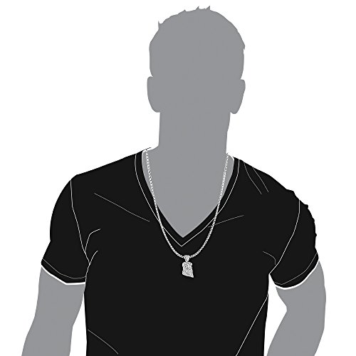 Luxurman Mini Natural 0.75 Ctw Sparkling Diamonds Jesus Head Pendant Sterling Silver #TOP3