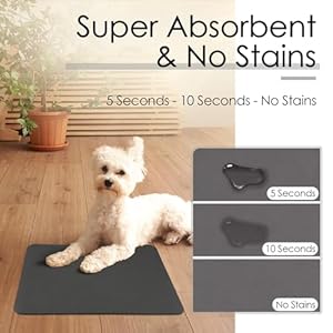Thinkpet dog food mat cat food mat pet feeding mat for food and water bowl puppy placemat nonslip waterproof 236157 grey  urban country home decor