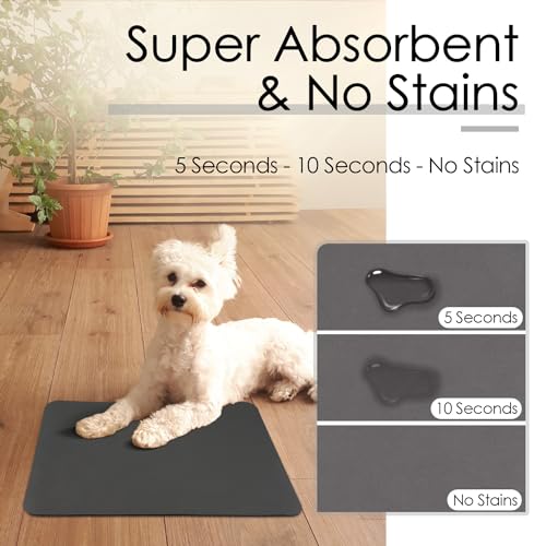 ThinkPet Dog Food Mat Cat Food Mat Pet Feeding Mat for Food and Water Bowl Puppy Placemat Nonslip Waterproof 23.6