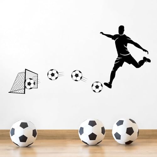 Sticker de pared 3D fútbol 40.94x19.68 in impermeable miniatura 1