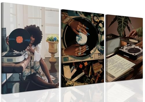 Black Girl Wall Art Decor for Bedroom Living Room Modern