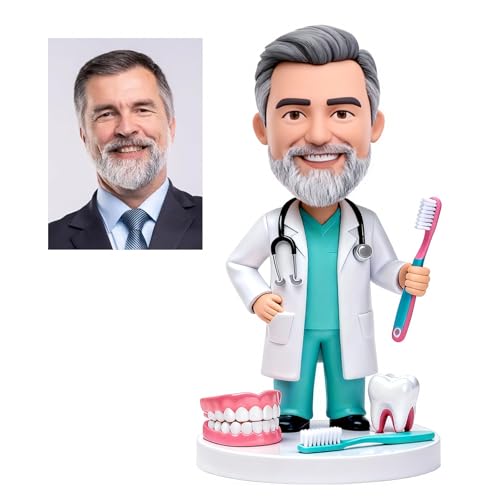 mydedor Custom Dentist Bobblehead - Personalized Dental Doctor Figurine in