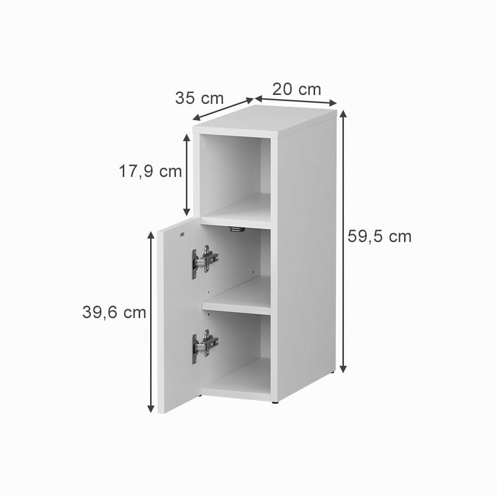 Vicco Table de Nuit Enton Blanc