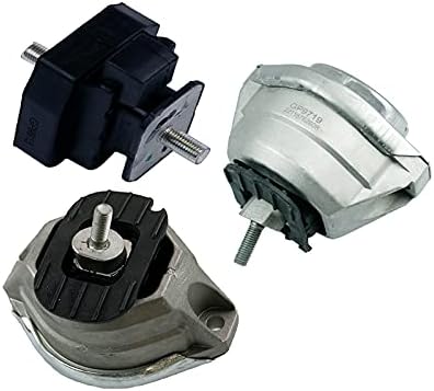 K3192 Engine Motor & Transmission Mount Kit 3pc Compatible with Fits 2004-2005 BMW 530i 3.0L/645Ci 4.4L/2004-2006 545i 4.4L | A4010 A4011 A4080