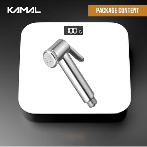 Image of Kamal Stylish Health Faucet Eco (Only Handle) | Toilet Hand Jet Spray | Chrome Finish - Silver (Pack of 1)
