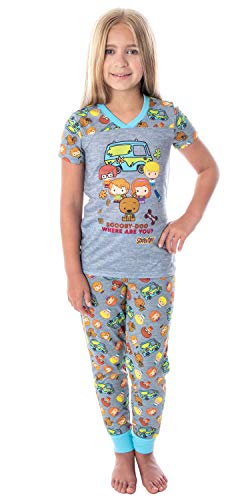 INTIMO Scooby-Doo Girls' Pajamas Chibi Characters Mystery Machine Shirt And Pants Kids Pjs Pajama Set