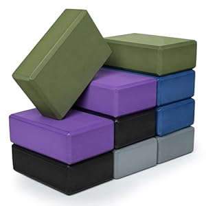 Sunshine Yoga 3″ Yoga Block, 10 Pack Bulk EVA Foam Yoga Blocks, Firm and Supportive Yoga Brick, Balance Foam for Stretching, Pilates, and Workout, 3″ x 6″ x 9″