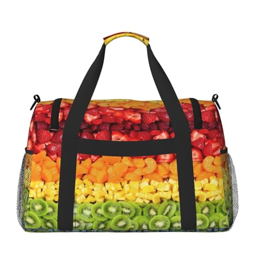 Fruit Rainbow Foldable Travel Duffel Bag Tote Carry On Luggage Bag For Weekend Getaways, For Spontaneous Trips2