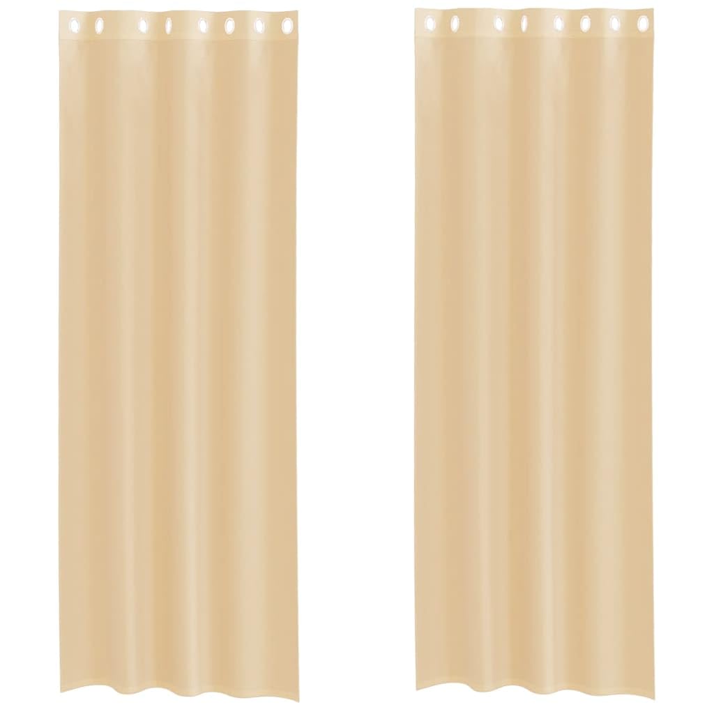 vidaXL - Voile Curtains with Grommets - 260 x 140 cm - Brown