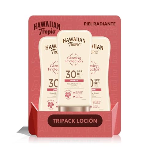 HAWAIIAN Tropic Satin Protection Ultra Radiance - Protectora Solar Spf 30 Protege la Piel Fragancia de Frutas Tropicales, Crema, Pack 3 x 180 Mililitros, 540 Mililitros