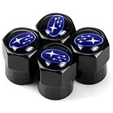 Ventilkappen Auto,Staubdicht Ventildeckel,Reifen Ventilkappen,für Subaru Impreza Legacy WRX STI BRZ Forester Ascent Levorg XV WRC Einfach Zu Verwendende Ventil,Stabilen Reifendruck,B-Black
