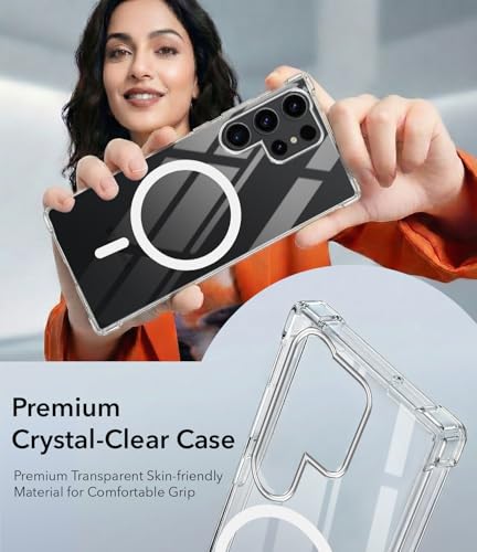 Image of Jkobi Shockproof Crystal-Clear Back Cover for Samsung Galaxy S23 Ultra (Magsafe Wireless Support | Drop & Camera Protection | Hard Polycarbonate)