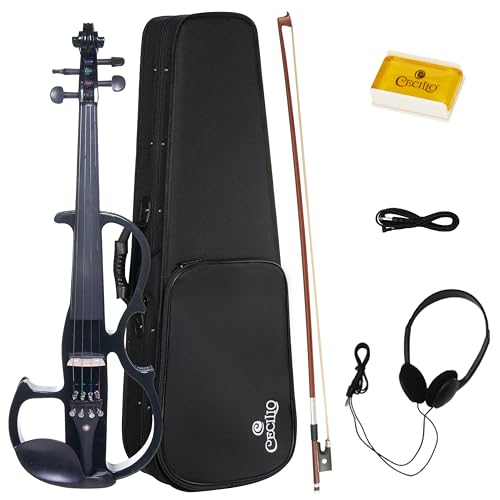 Cecilio Silent Electric Solid Wood Violin Kit with Ebony Fittings,