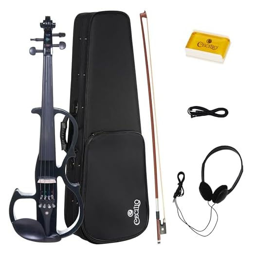 Cecilio Silent Electric Solid Wood Violin with Ebony Fittings, Electric Violin Kit
