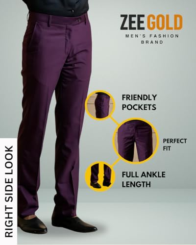 Image of Men's Slim Fit Formal Trouser for Regular Fit
