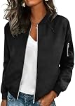 Zeagoo Women Bomber Jacket Lightweight Jacket Zip Up Coat Casual Bomber Jacket