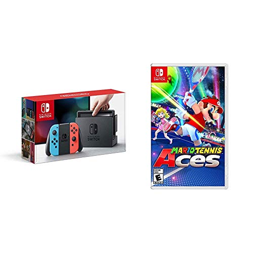 Nintendo Switch Neon + Mario Tennis Aces - Mario Tennis Aces Bundle...