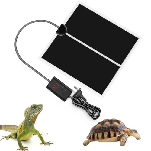 Menetop 2024版 爬虫類 ヒーター 3段階温度調整 マット 両生類飼育 ヒーティング 小動物 保温 ヒーター シート 温度35~55可変式 両生類/小動物類用冬眠対策 (5W(15*14CM))の画像
