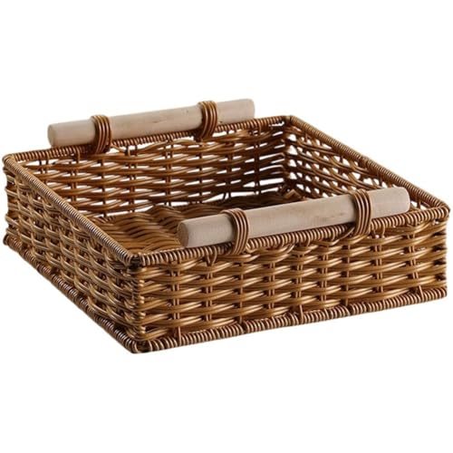 Panier de rangement rotin tressé rectangulaire pour optimiser l'espace - 2
