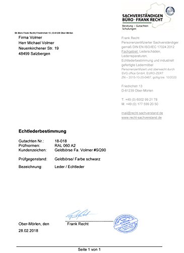 Fa.Volmer ® Schwarze Herren Ledergeldbörse aus echtem Leder - 3