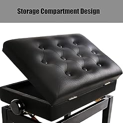 TEmkin Tabouret de Piano Banc de Piano de Luxe avec Compartiment de Rangement Siège Solo avec Coussin étanche Construction en Bois Dur Massif, Pied Droit - Les Beatles, Paul McCartney, John Lennon, RIngo Starr, George Harrison TEmkin Tabouret de Piano Banc de Piano de Luxe avec Compartiment de Rangement Siège Solo avec Coussin étanche Construction en Bois Dur Massif, Pied Droit – Image 4